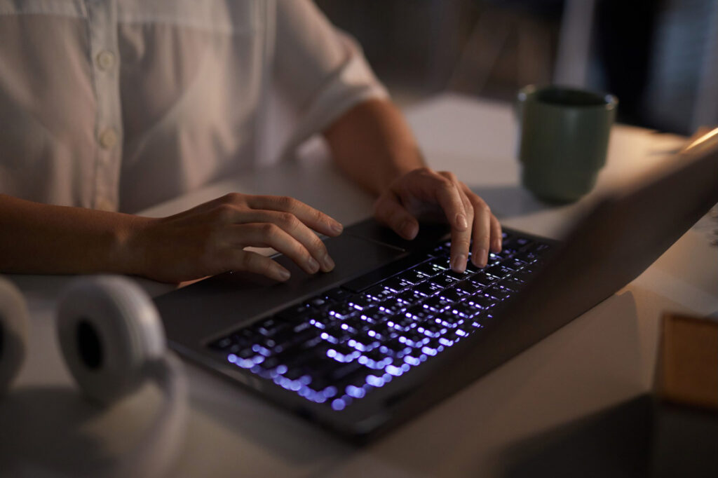Professional working on a laptop